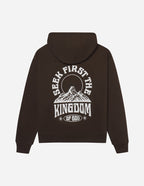 Elevated Faith Christian Hoodie featuring a 'Seek First the Kingdom of God' graphic design