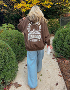 Elevated Faith Christian Hoodie in Brown with Mountain Design and Kingdom of God Text on Back
