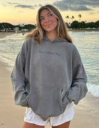Elevated Faith Christian Hoodie in gray featuring the text Sorry Jesus Is King for casual wear