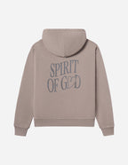 Elevated Faith Christian Hoodie in taupe with 'Spirit of God' graphic on the back