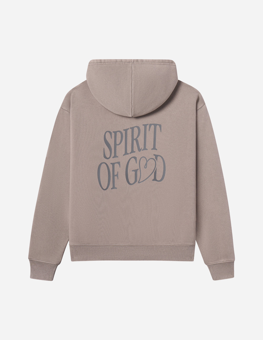 Elevated Faith Christian Hoodie in taupe with 'Spirit of God' graphic on the back