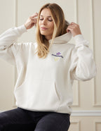 Elevated Faith Christian Hoodie in Cream with Strength embroidery for comfort and style