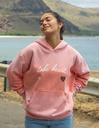 Elevated Faith Christian Hoodie in Pink with 'Take Heart' Design and Heart Graphic