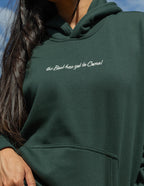 Elevated Faith Christian Hoodie in Dark Green featuring the text The Best Has Yet to Come