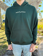 Elevated Faith Christian Hoodie in dark green with inspirational message on the front