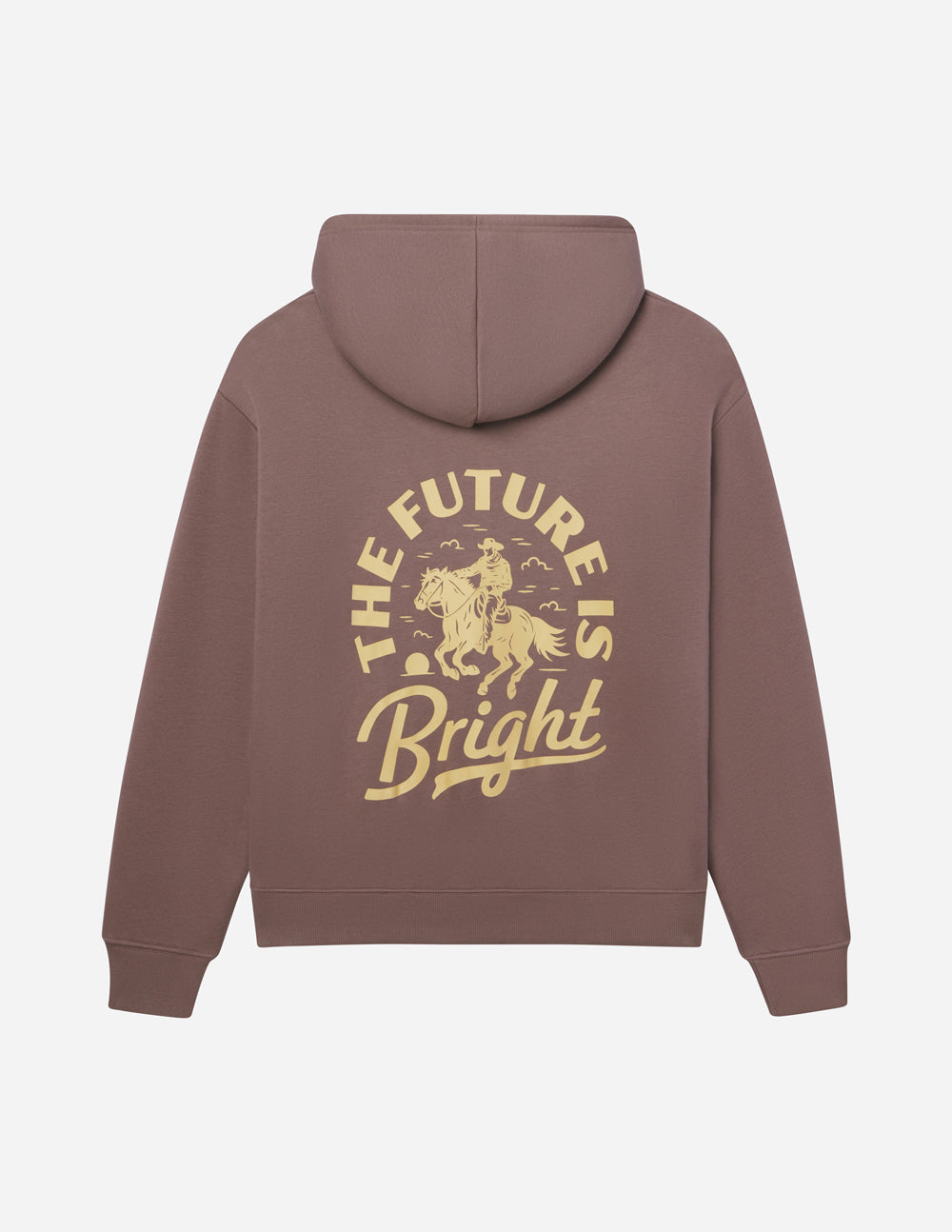 Elevated Faith Christian Hoodie in Brown with 'The Future is Bright' Graphic Design on Back