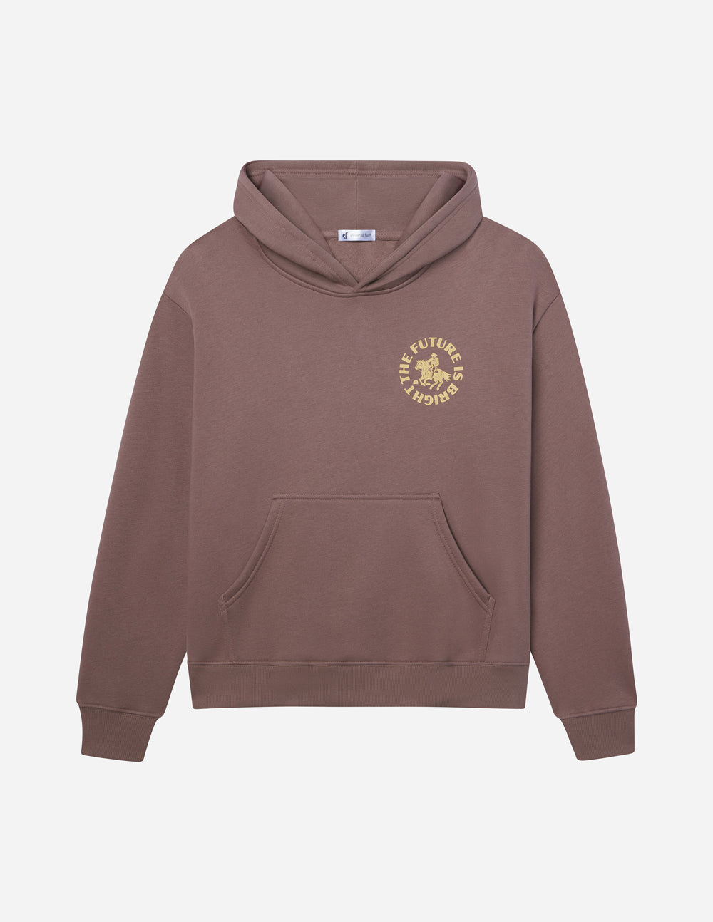Elevated Faith Christian Hoodie in brown with a graphic design on the front for stylish comfort