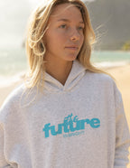 Elevated Faith Christian Hoodie in Gray featuring 'the future is bright' graphic design