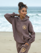 Elevated Faith Christian Hoodie in Brown with Inspirational Print for Comfortable Wear