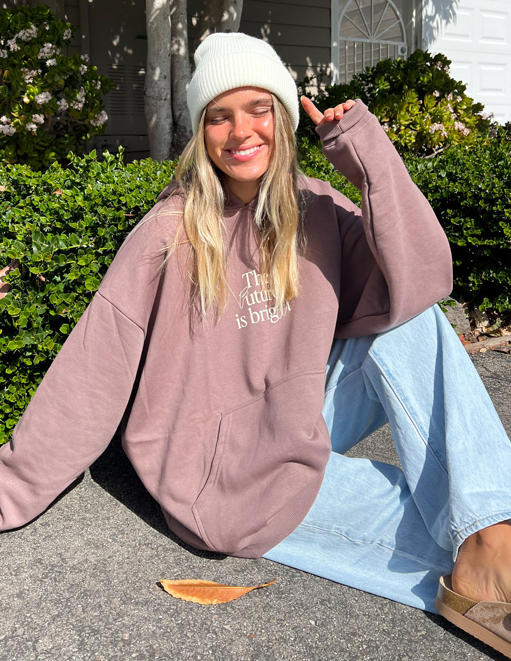 Elevated Faith Christian Hoodie in casual style with a positive message and beanie, perfect for everyday wear