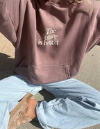 Elevated Faith Christian Hoodie in Dusty Pink with Inspirational Quote The Future is Bright