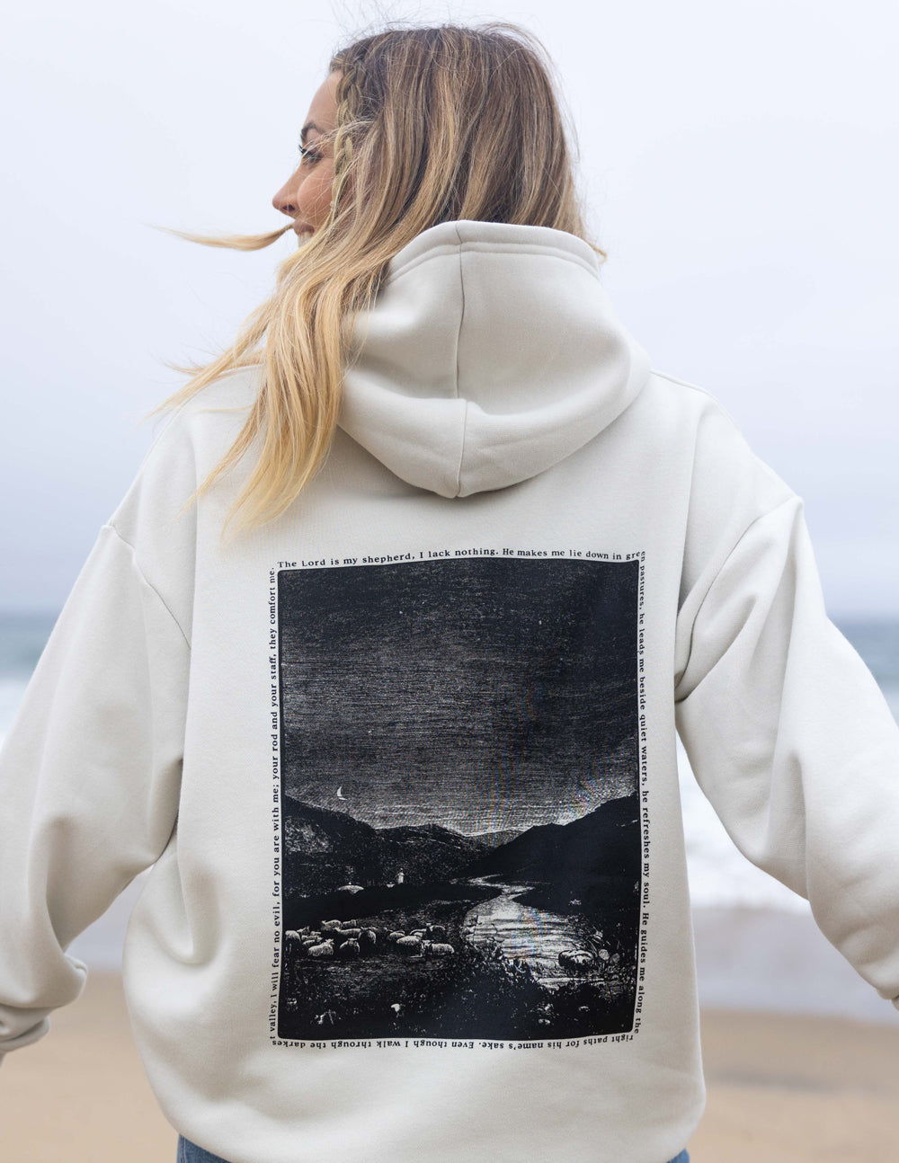 Elevated Faith Christian Hoodie with scenic mountain graphic and cozy fit, perfect for everyday wear