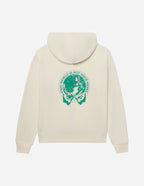 Elevated Faith Christian Hoodie in Cream with Earth Graphic and 'This World is Not Your Home' Design