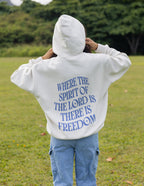 Elevated Faith Christian Hoodie in White with Inspirational Graphic on Back