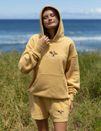 Elevated Faith Christian Hoodie in Soft Yellow with Front Pocket and Embroidered Design
