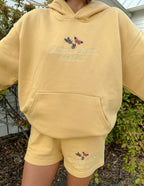 Elevated Faith Christian Hoodie in Yellow with Better Days Ahead Design and Front Pocket