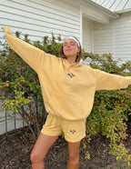 Elevated Faith Christian Hoodie in Soft Yellow with Cozy Fit and Embroidered Design