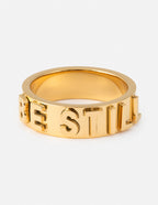 Elevated Faith Gold Be Still Ring, a statement piece in Christian Jewelry for faith-inspired style