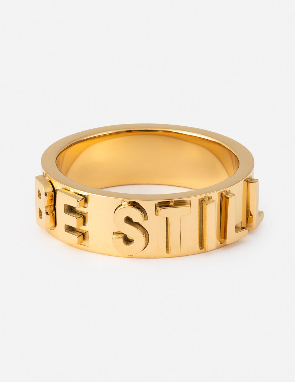 Elevated Faith Gold Be Still Ring, a statement piece in Christian Jewelry for faith-inspired style