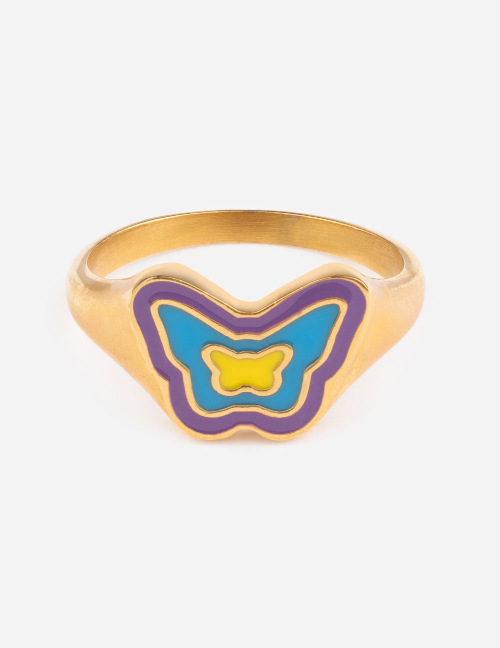 Elevated Faith Butterfly Ring in Gold with Colorful Design, Perfect Christian Jewelry for Everyday Wear