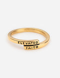 Elevated Faith Gold Ring with Christian Jewelry Inscription for Faith-Inspired Fashion