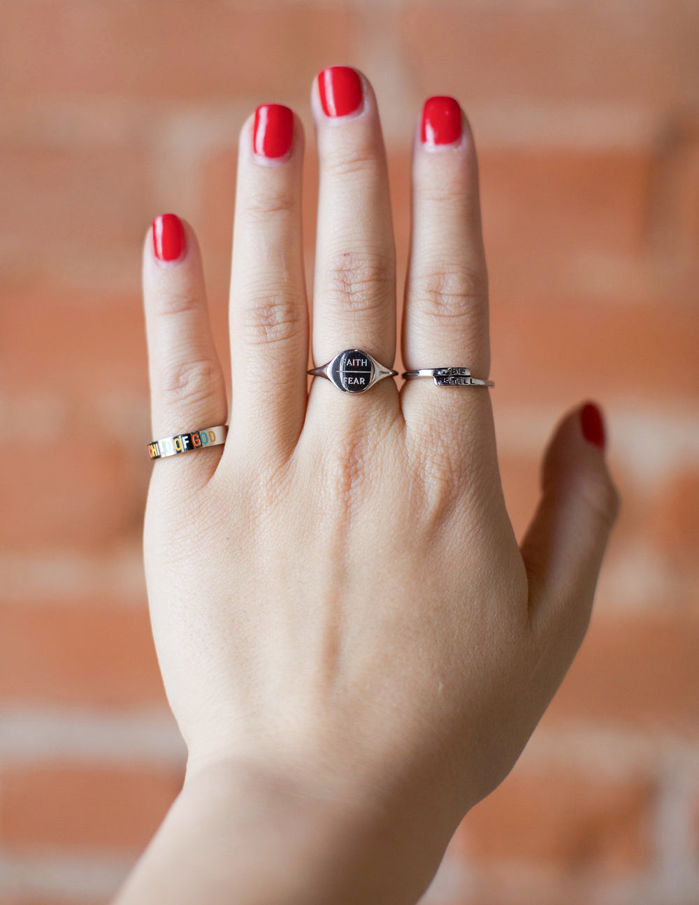 Elevated Faith Christian Jewelry ring featuring a faith inscription on a sleek design for daily wear