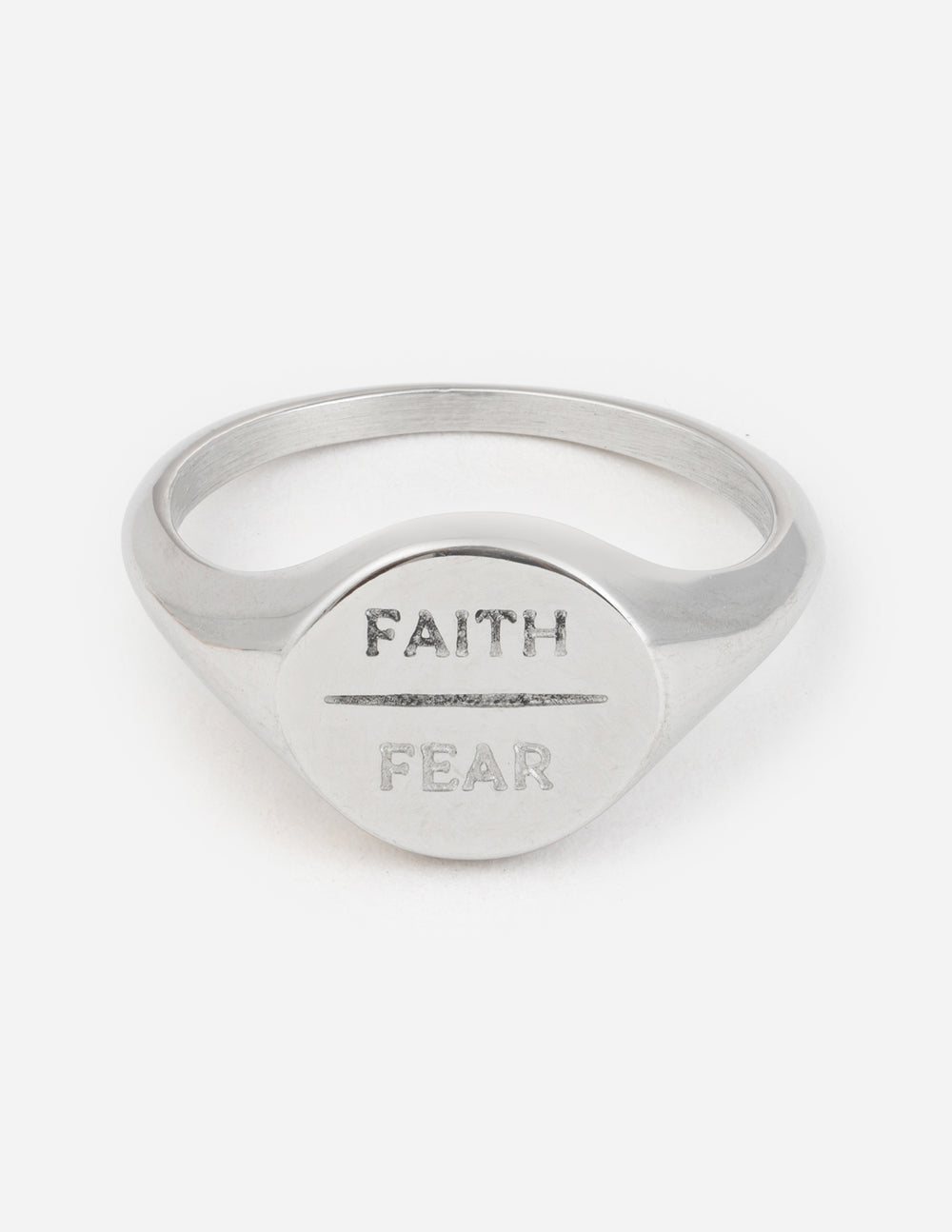 Elevated Faith Faith Fear Ring in Silver, a unique Christian Jewelry piece for daily inspiration