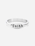 Elevated Faith Ring featuring the word faith, perfect for Christian Jewelry enthusiasts