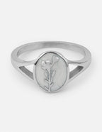 Elevated Faith Christian Jewelry Ring with Elegant Floral Design on a Silver Band