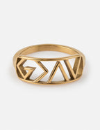 Gold Elevated Faith Ring with Geometric Design, a stylish piece of Christian Jewelry
