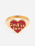 Elevated Faith Gold Heart Ring featuring 'God is Love' for Christian Jewelry enthusiasts