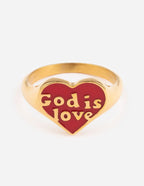 Elevated Faith Gold Heart Ring featuring 'God is Love' for Christian Jewelry enthusiasts