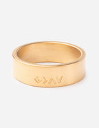Elevated Faith Gold Ring with Engraved Design, a stylish piece of Christian Jewelry