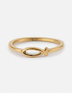 Gold Fish Symbol Ring from Elevated Faith, a unique piece of Christian Jewelry