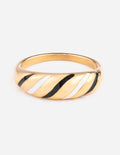 Elevated Faith Christian Jewelry Gold Ring with Black and White Twisted Design