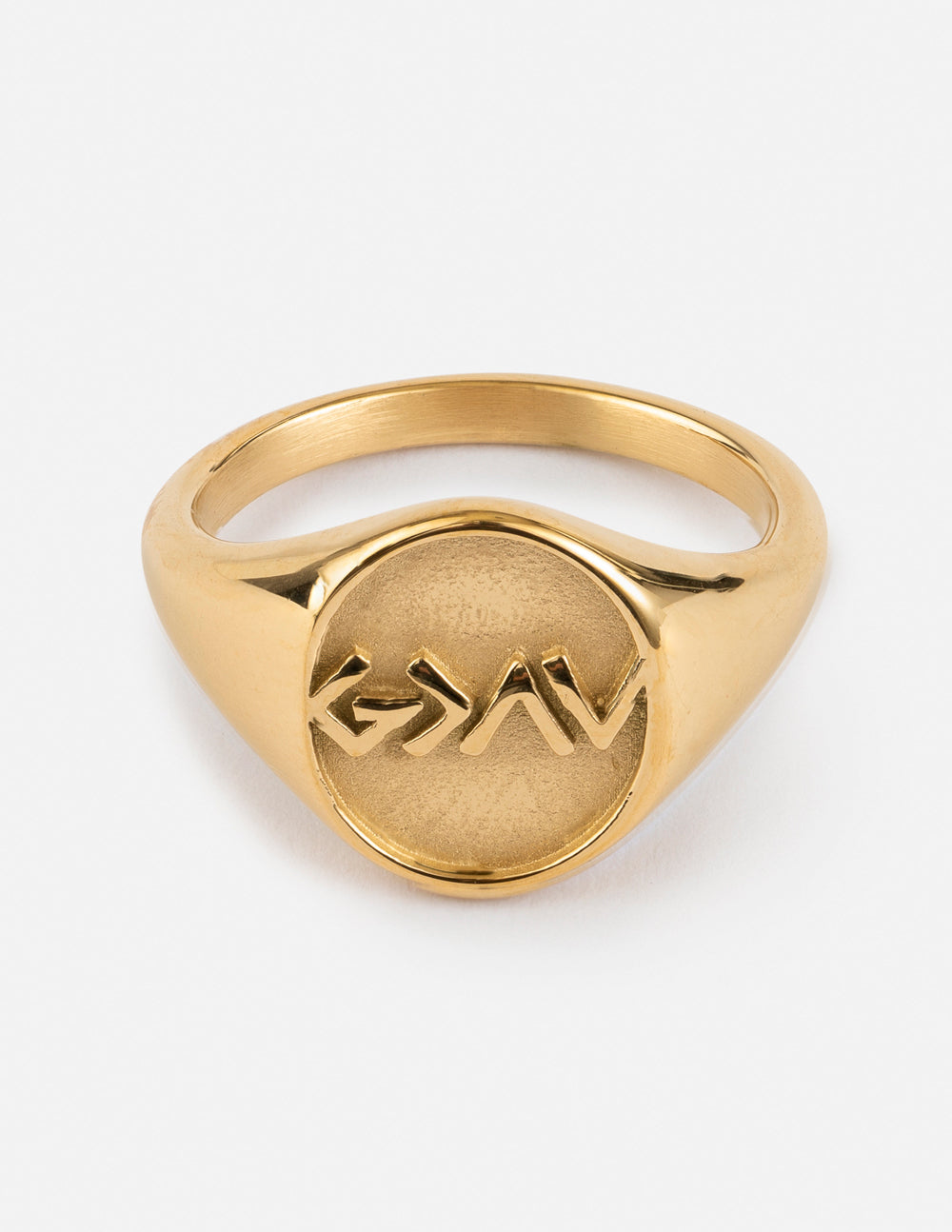 Elevated Faith gold ring featuring a unique design, perfect for Christian Jewelry enthusiasts