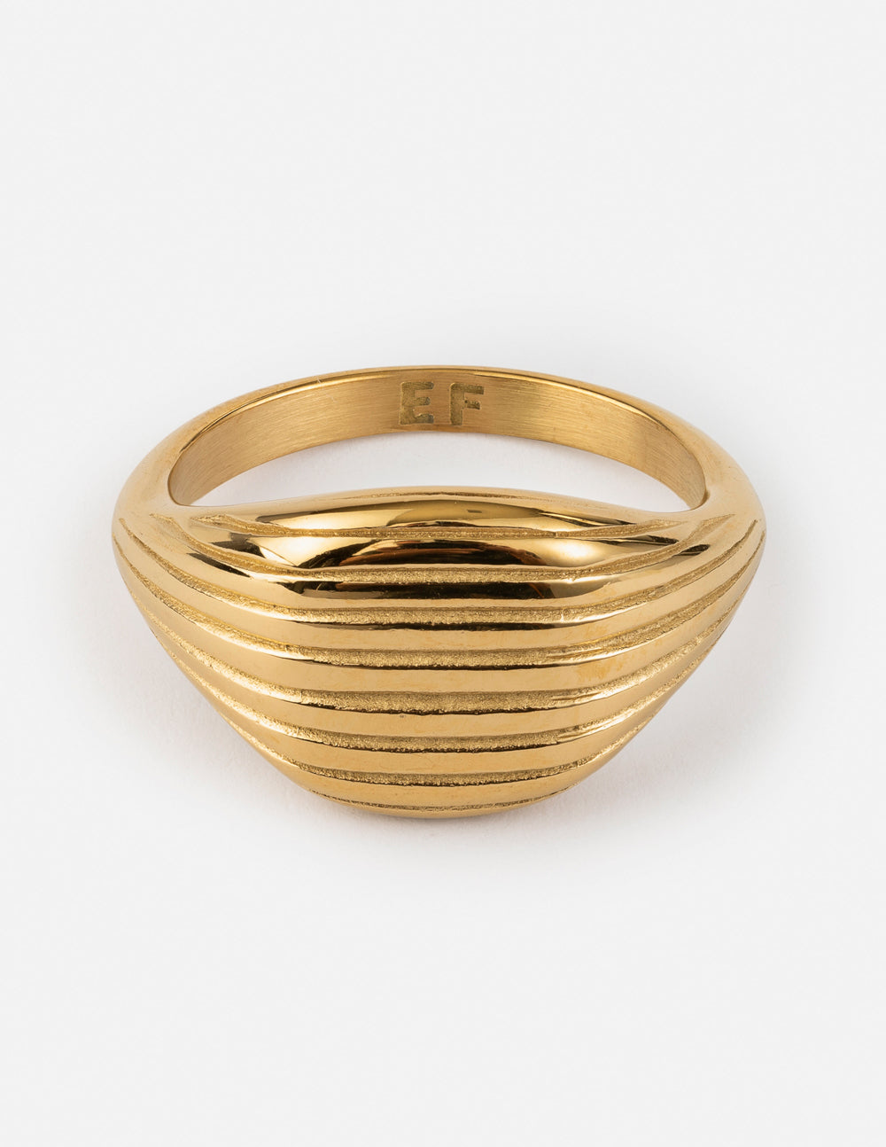 Elevated Faith Gold Ring with Ribbed Design, a stylish piece of Christian Jewelry