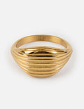 Elevated Faith Gold Ring with Ribbed Design, a stylish piece of Christian Jewelry