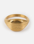 Elevated Faith Gold Ring with Ribbed Design, a stylish piece of Christian Jewelry