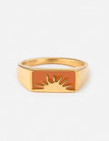 Elevated Faith Christian Jewelry Gold Ring with Sun Design in Orange for Personal Expression