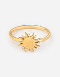 Gold sun design ring from Elevated Faith, perfect as a piece of Christian Jewelry