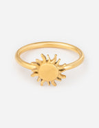 Gold sun design ring from Elevated Faith, perfect as a piece of Christian Jewelry