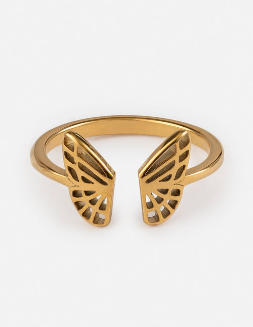 Elegant Elevated Faith Ring with Butterfly Design, Perfect Christian Jewelry for Everyday Wear