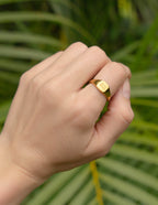 Elevated Faith Gold Ring engraved with faith-inspired message, perfect Christian Jewelry for everyday wear