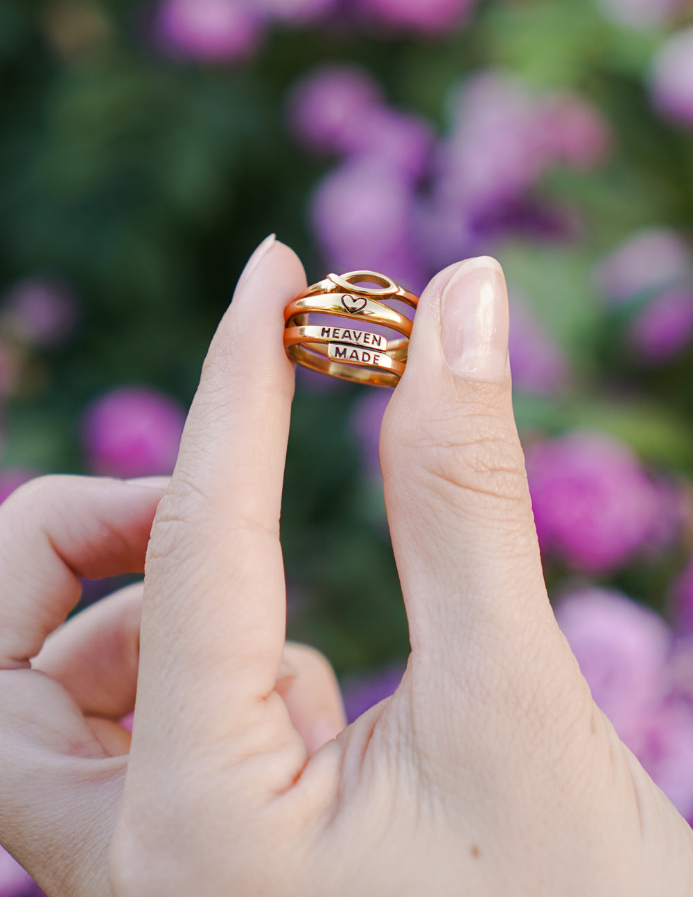 Elevated Faith Christian Jewelry Ring with 'Heaven Made' engraving and intertwined bands