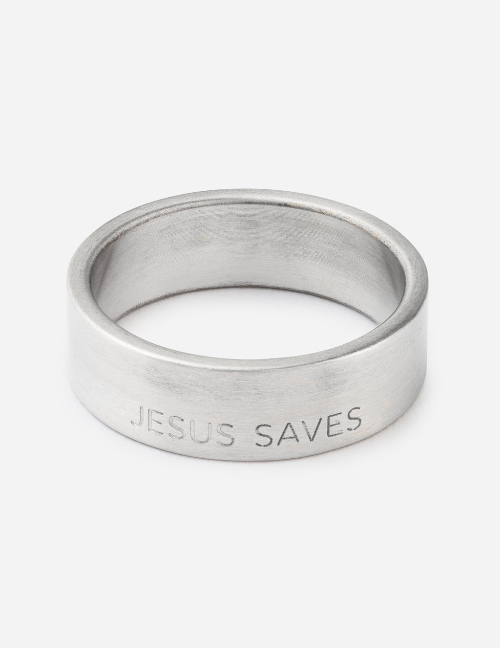 Elevated Faith Jesus Saves Ring in Silver, a stylish piece of Christian Jewelry for daily wear