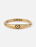 Elevated Faith Gold Ring with Heart Design and Love Engraving, perfect Christian Jewelry