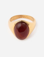 Elevated Faith Ring featuring a large red stone, perfect piece of Christian Jewelry for everyday wear