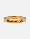 Elevated Faith Gold Ring Engraved with Proverbs 13:12, Perfect Christian Jewelry for Daily Inspiration