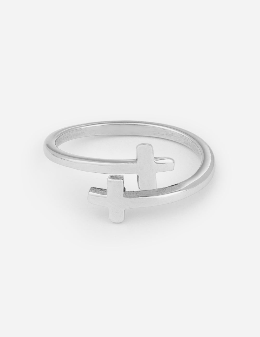 Elevated Faith Silver Cross Adjustable Ring representing Christian Jewelry and faith